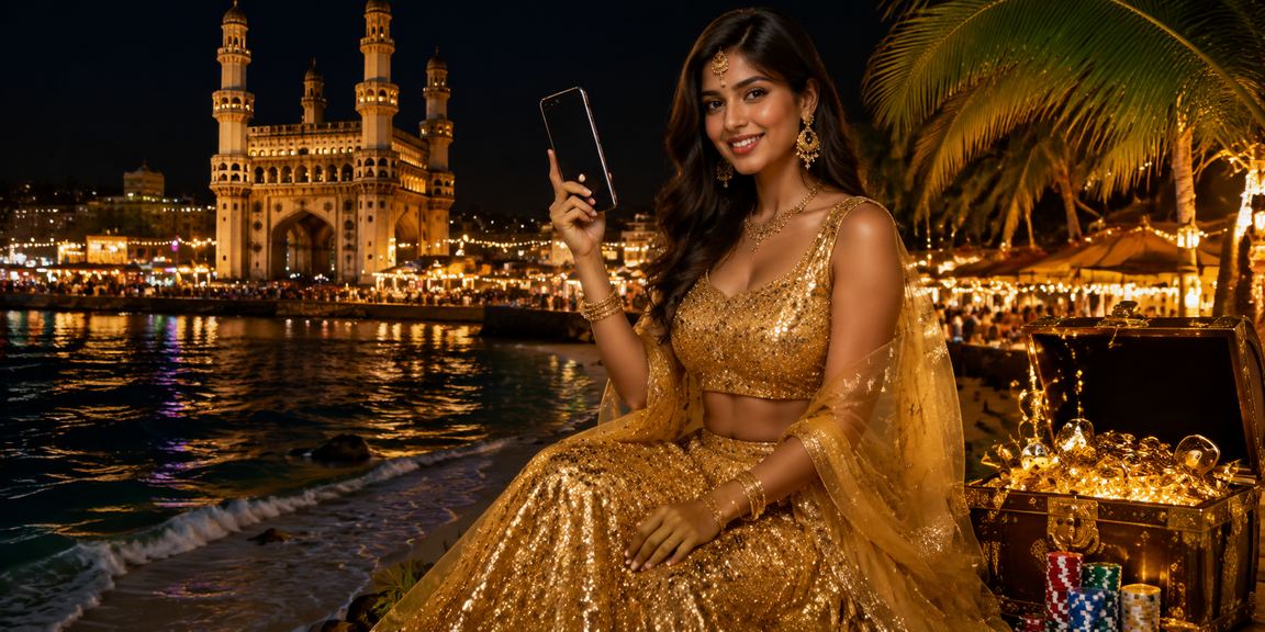 Aviator game interface on mobile in front of Hyderabad iconic Charminar