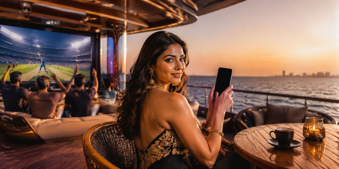 Teen Patti gameplay among friends in India with cricket in background